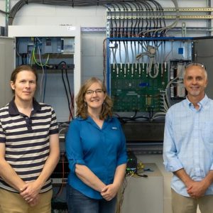 The team involved in the development of radiation hardened electronics for US ITER includes (left to right): Frank Ivester, Shane Frank, Claudell Harvey, Nance Ericson and Kurt Vetter.