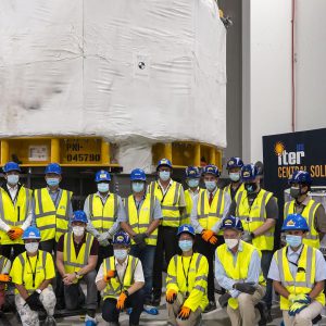 The successful delivery of the first central solenoid magnet was marked with a reception at the ITER site in September 2021. Photo: ITER Organization