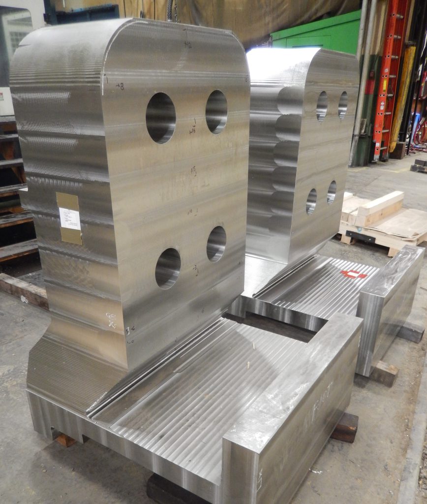 Flex brackets after machining at Precision Custom Components in York, Pennsylvania. Each bracket is about 5 feet tall and weighs over 4 tons Photo: US ITER